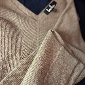 Lulu's Tan Sweater with Knitted Texture and Ribbed Neckline